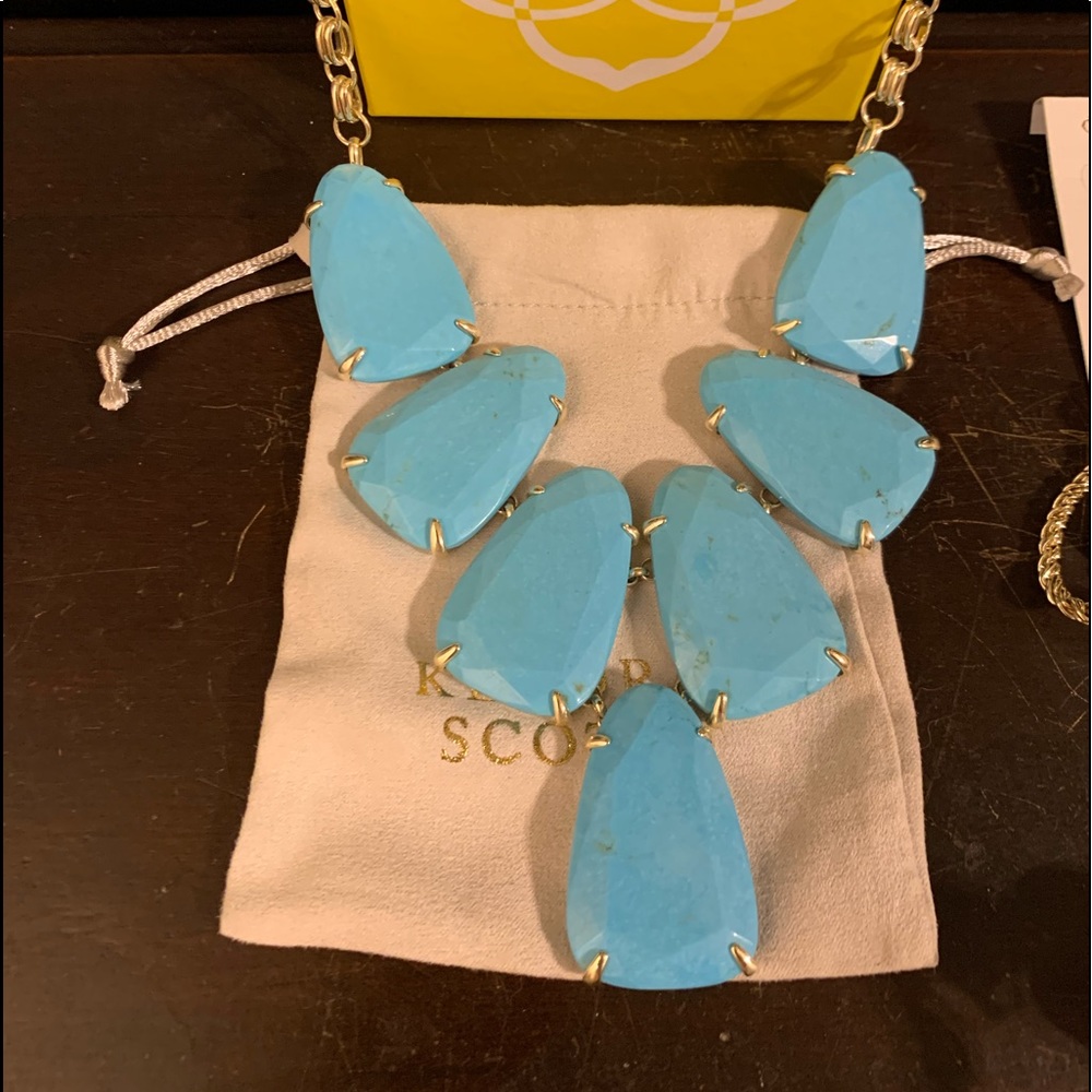 EUC Turquoise Harlow in Gold worn once